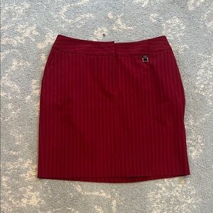 Elegant Red Pinstripe Skirt